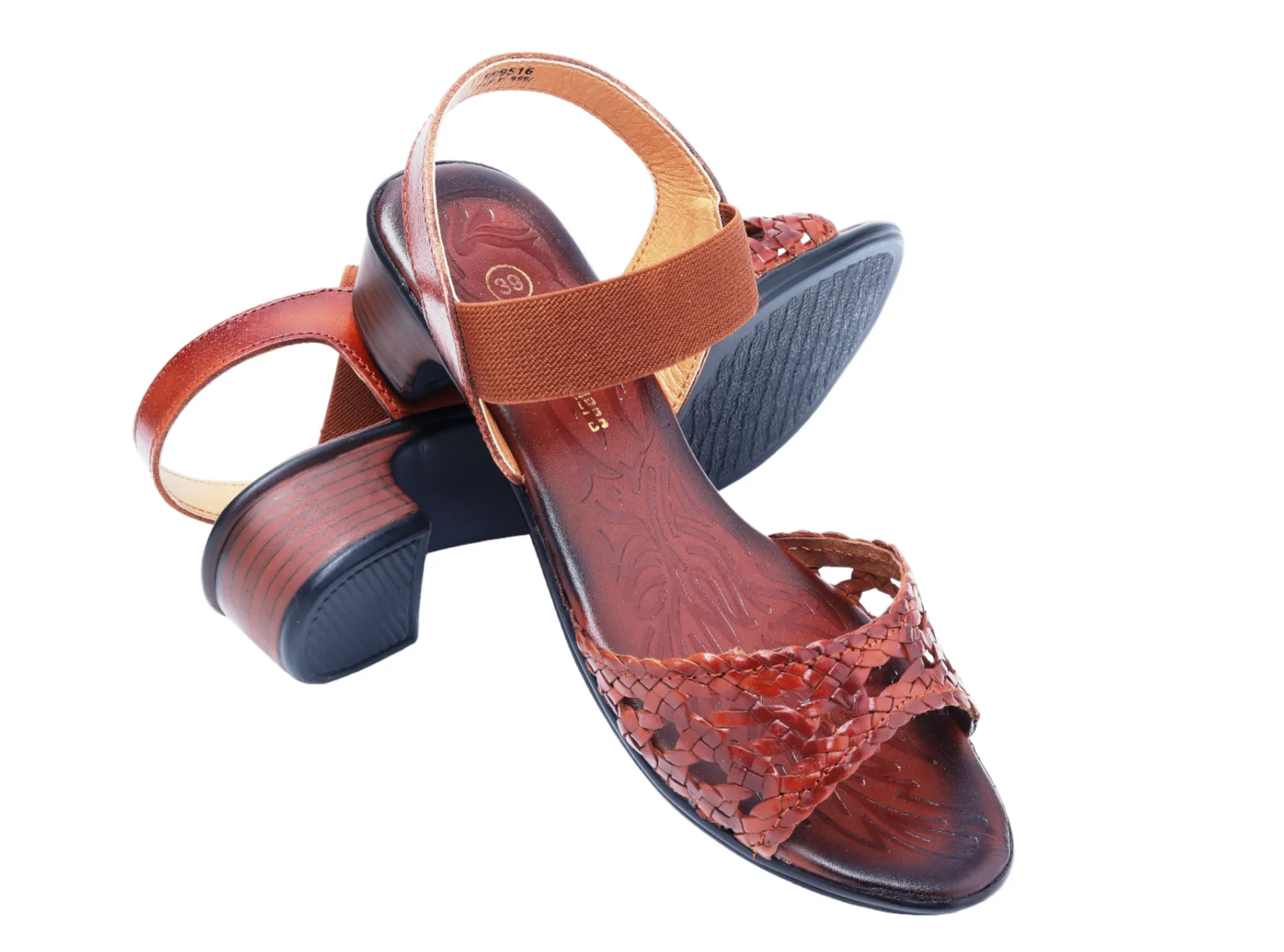 LADIES HEEL LEATHER SANDAL 999516
