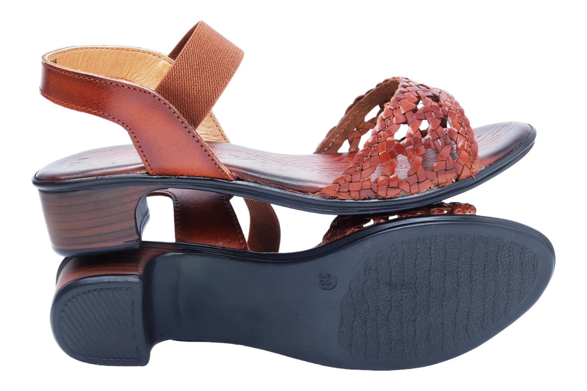 LADIES HEEL LEATHER SANDAL 999516