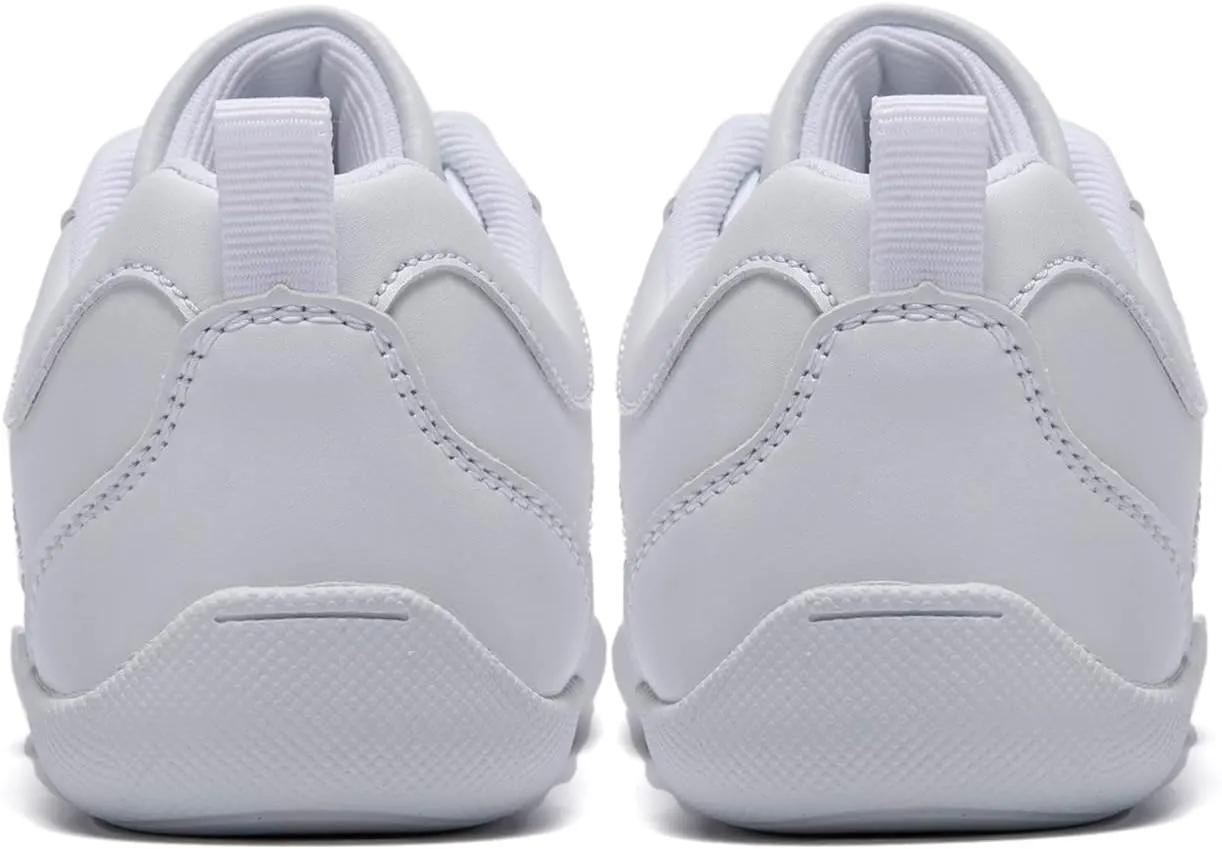 LANDHIKER Girls Cheer Shoes White Cheerleading Shoes Dance Athletic Training Tennis Breathable Youth Dancing Lightweight Competition Comfortable Cheer Sneakers