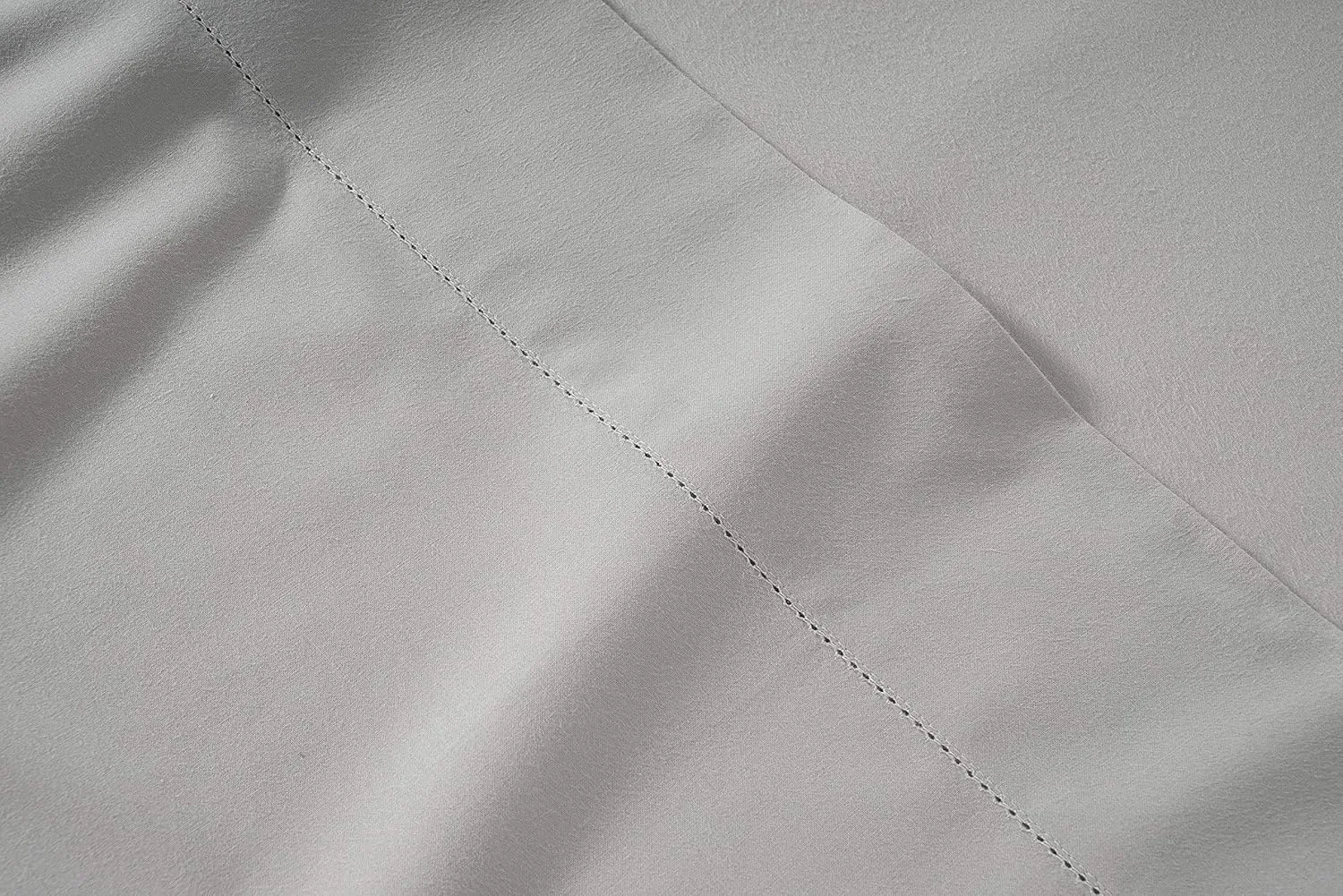 LANE LINEN 100% Organic Cotton Mercerized Queen Sheets, Soft & Comfy Naturally Cooling Cotton Sheets Queen Size Set, Classic Percale Weave Low Pill Fade Resistant Queen Bed Sheets- Silver