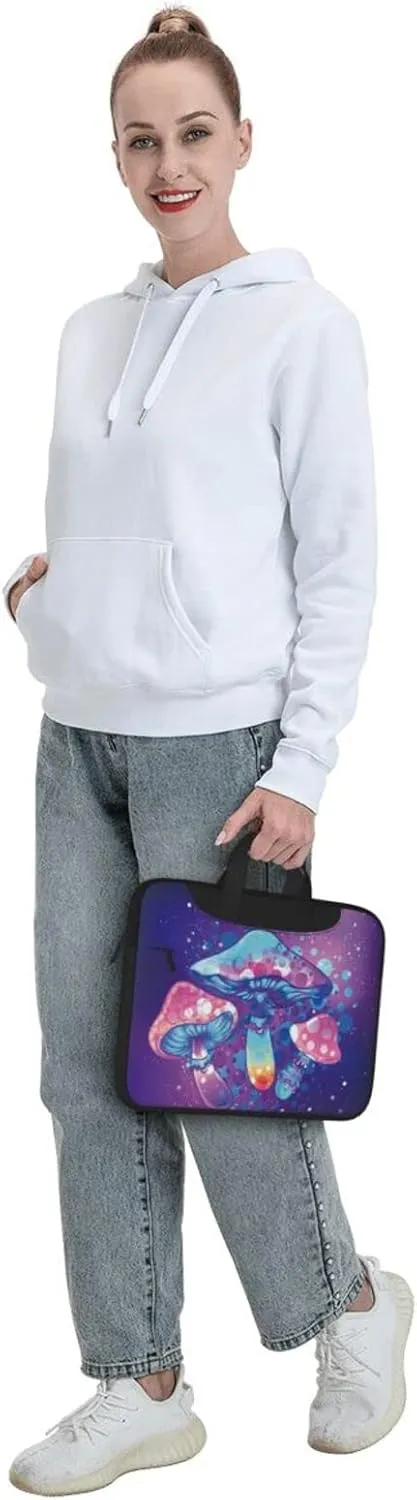 Laptop Bag Laptop Case 14 Inch Computer Bags Trippy Mushroom Printed Padded Sleeve Cover for Women Men
