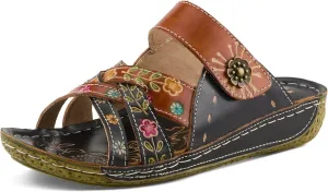 L'Artiste by Spring Step Women's Style Leigh Leather Slide Sandal