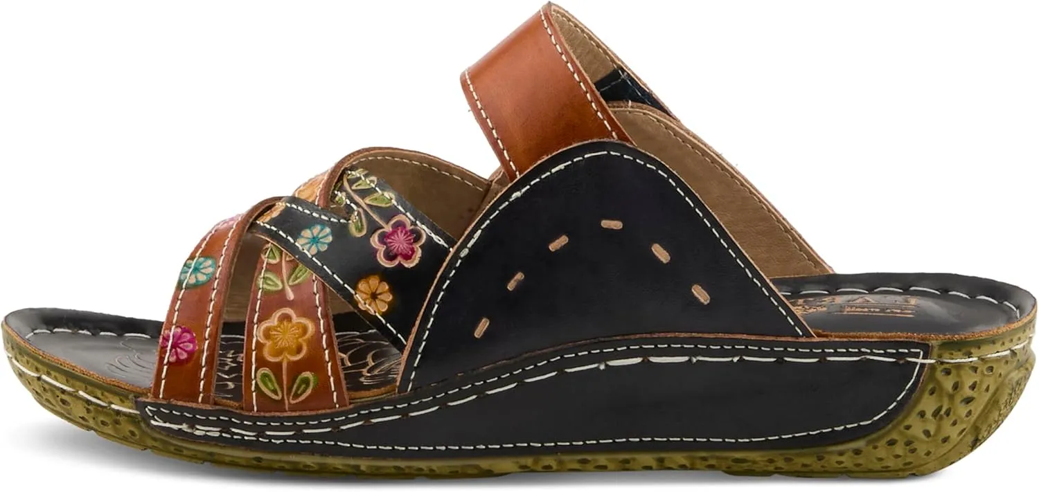 L'Artiste by Spring Step Women's Style Leigh Leather Slide Sandal