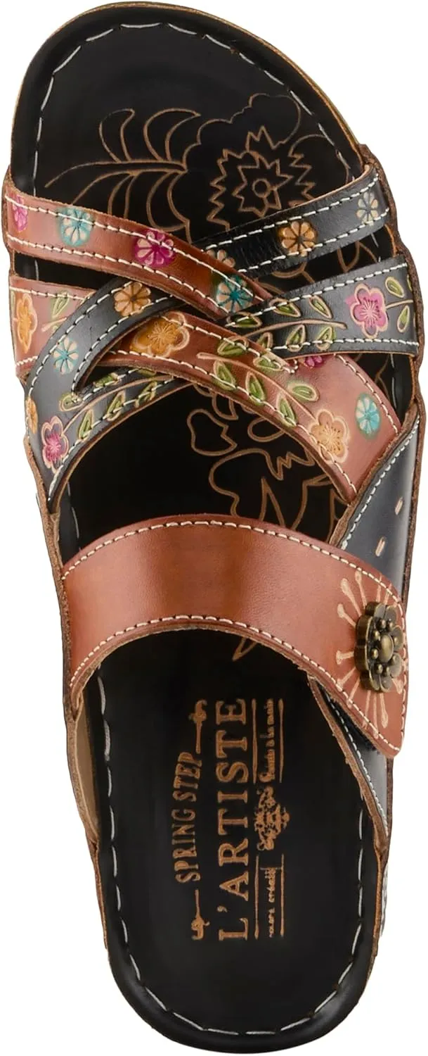 L'Artiste by Spring Step Women's Style Leigh Leather Slide Sandal