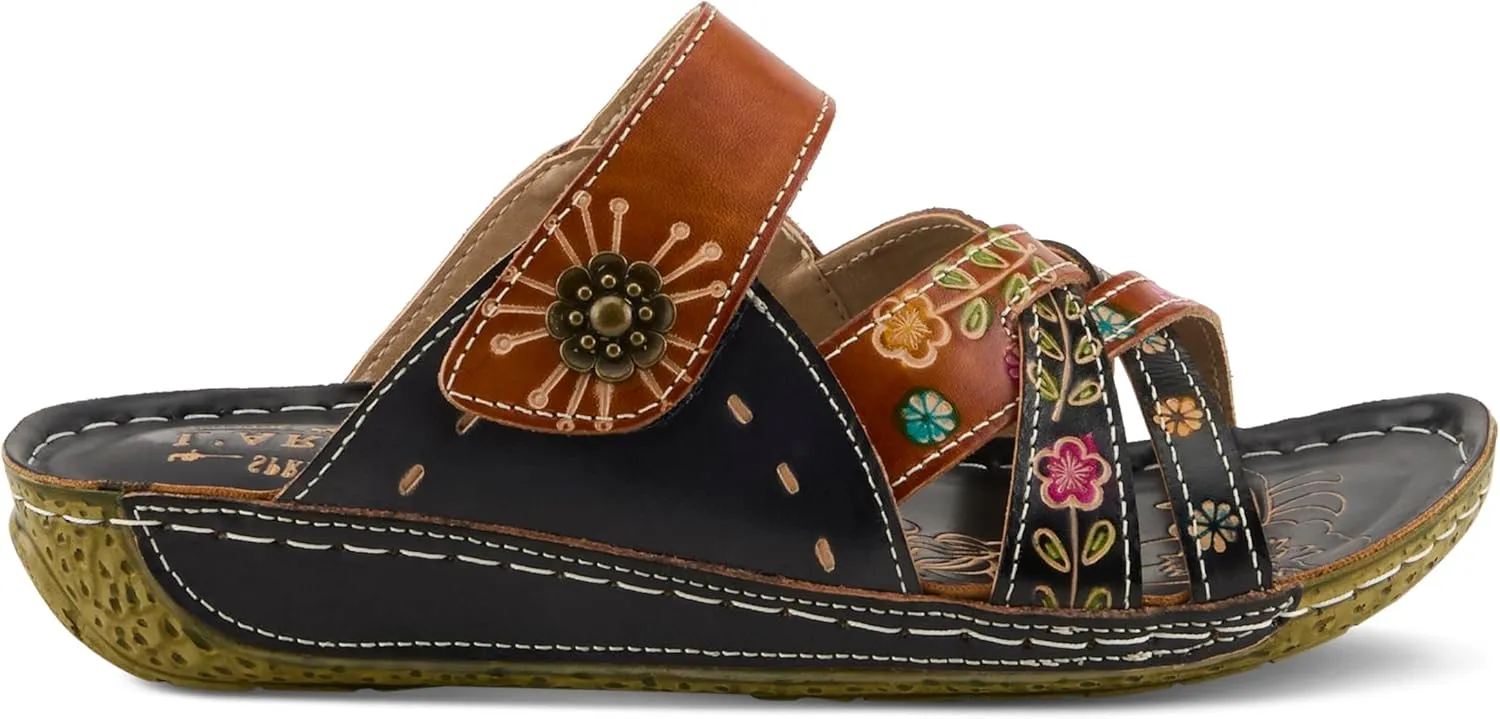 L'Artiste by Spring Step Women's Style Leigh Leather Slide Sandal