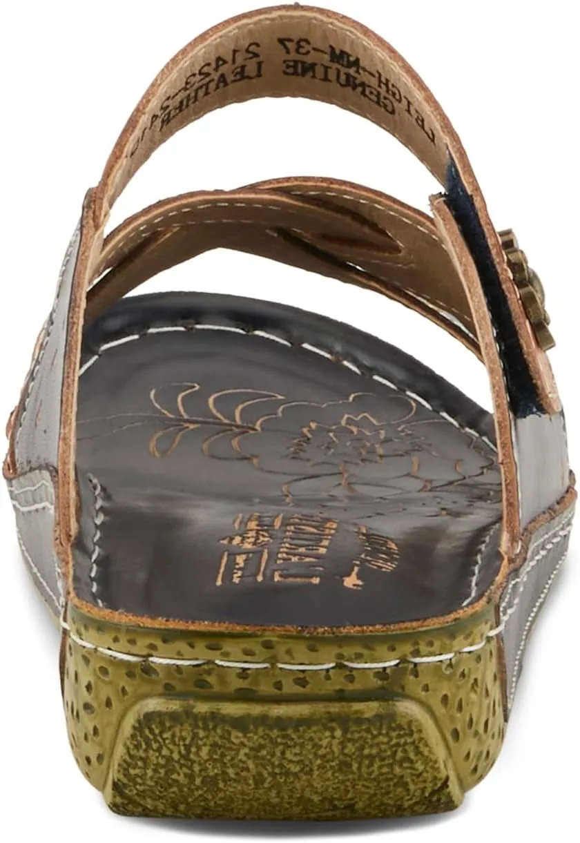 L'Artiste by Spring Step Women's Style Leigh Leather Slide Sandal