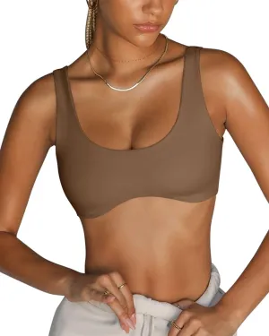 LASLULU Sexy Sports Bras for Women Scoop Neck Sleeveless Padded Bra Workout Yoga Crop Top