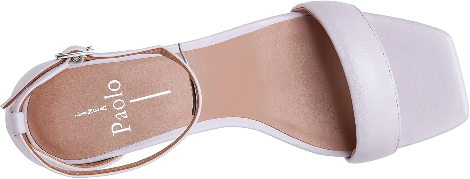 Linea Paolo - Hannah - Womens Low Kitten Heel Nappa Leather Dress Sandal With Delicate Ankle Strap