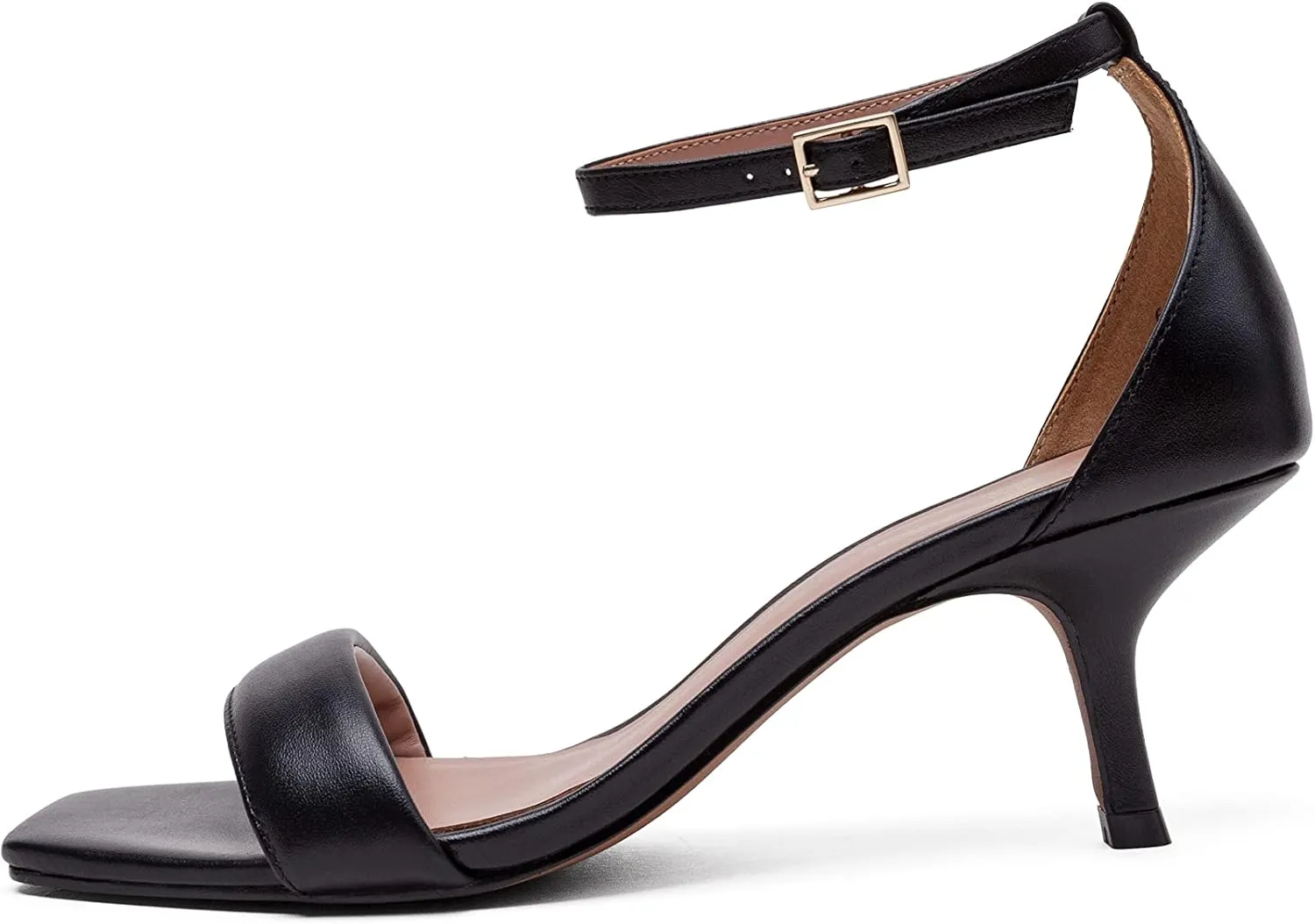Linea Paolo - Hannah - Womens Low Kitten Heel Nappa Leather Dress Sandal With Delicate Ankle Strap