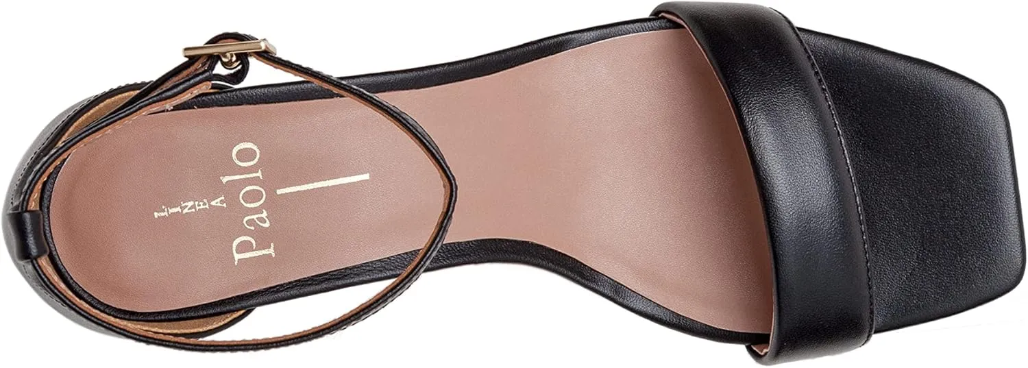 Linea Paolo - Hannah - Womens Low Kitten Heel Nappa Leather Dress Sandal With Delicate Ankle Strap