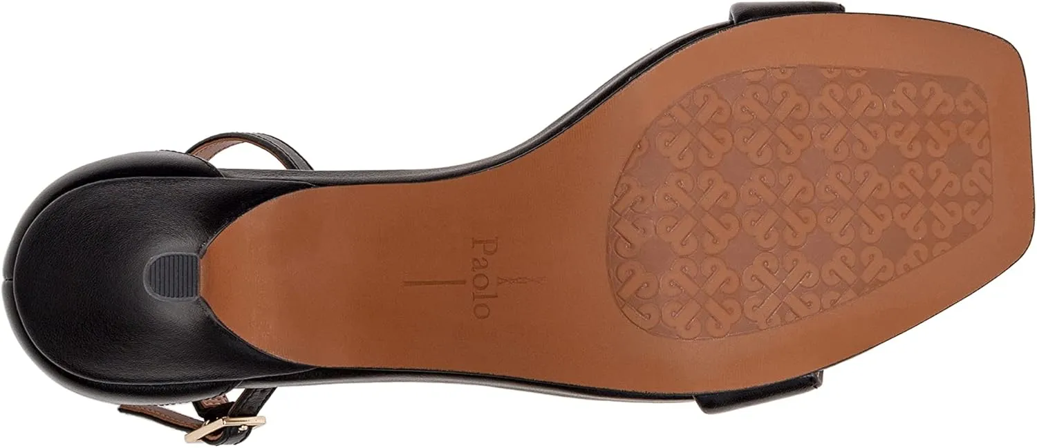 Linea Paolo - Hannah - Womens Low Kitten Heel Nappa Leather Dress Sandal With Delicate Ankle Strap