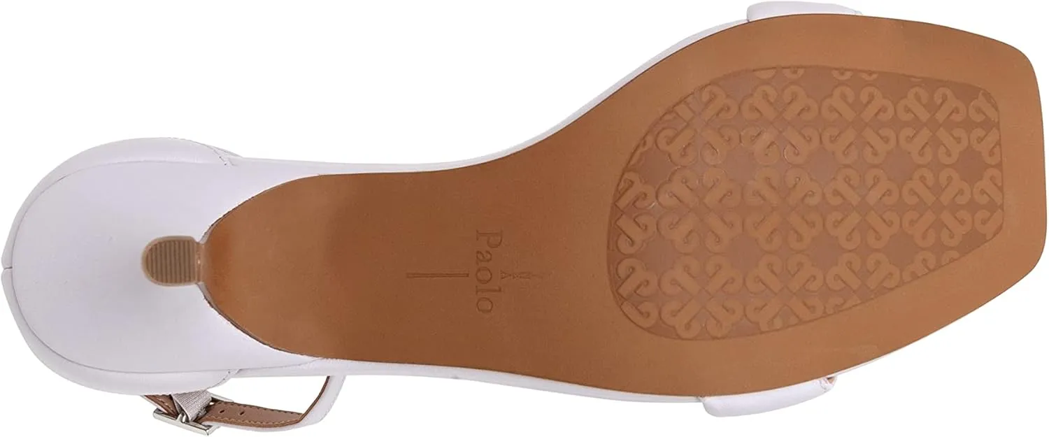 Linea Paolo - Hannah - Womens Low Kitten Heel Nappa Leather Dress Sandal With Delicate Ankle Strap