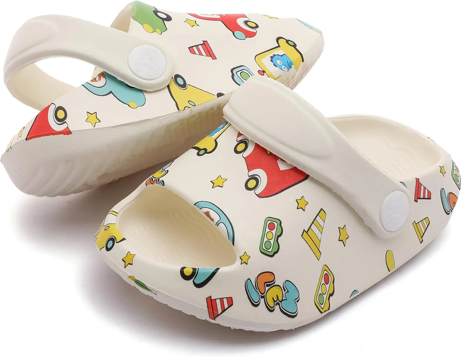LONSOEN Kids Summer Clogs Boys Girls Slide Sandals Adjustable Toddler Indoor Outdoor Slippers Children Beach Pool Shoes