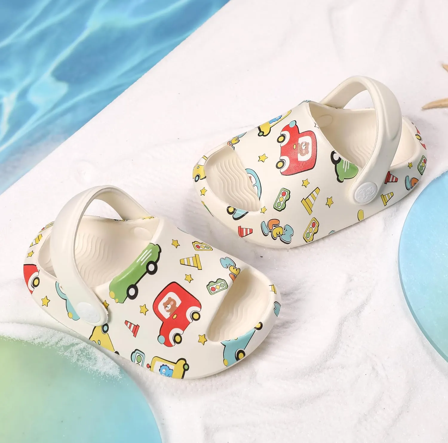 LONSOEN Kids Summer Clogs Boys Girls Slide Sandals Adjustable Toddler Indoor Outdoor Slippers Children Beach Pool Shoes