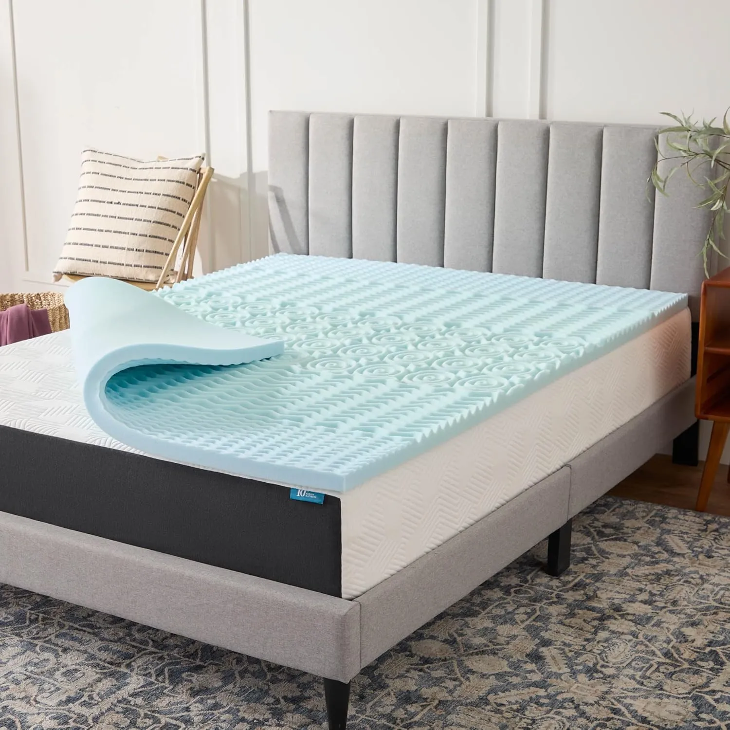 LUCID Gel Infused Memory Foam Mattress Topper – 2 Inch Mattress Topper – 5 Comfort Zones Relieve Pressure – CertiPUR-US Certified Foam - Full