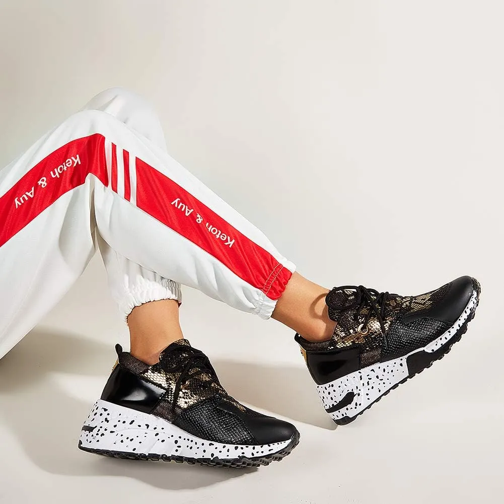 LUCKY STEP Women's Climbing Hiking Retro Jogger Cliff Sneakers Running Sport Trainer Shoes