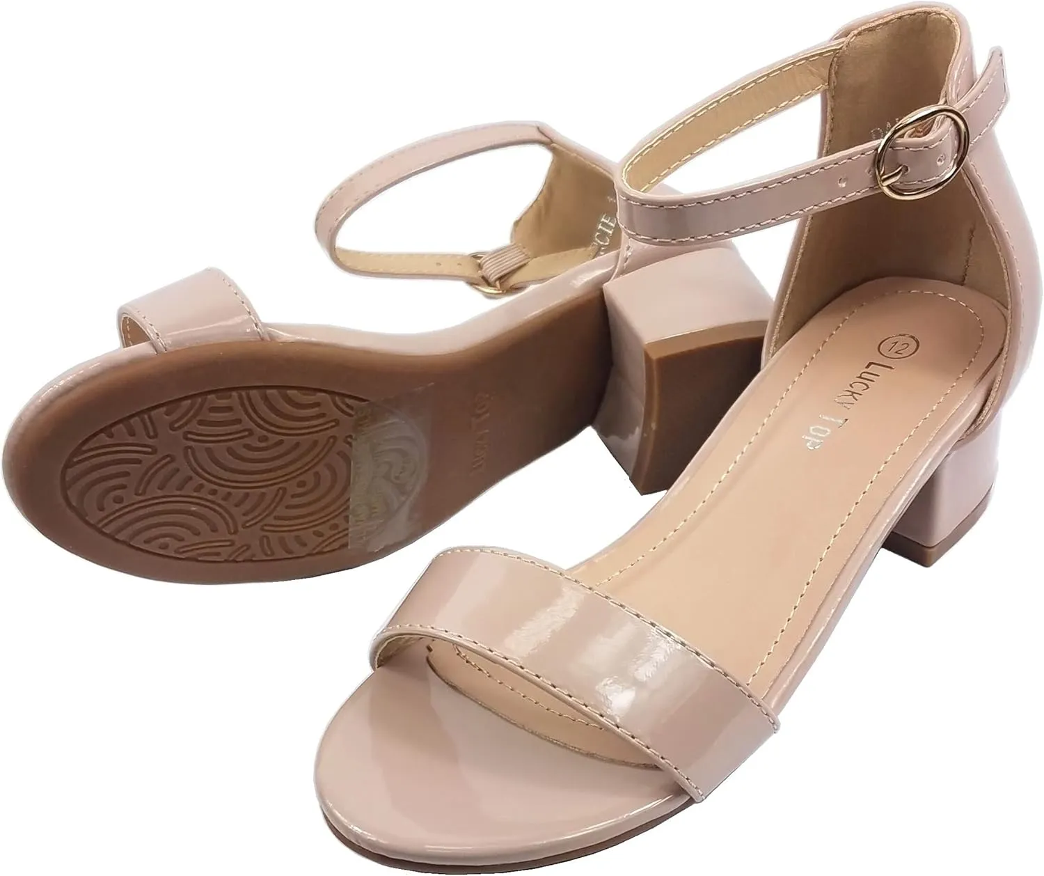 Lucky Top Girls Dress Sandal Low Heel Ankle Strap