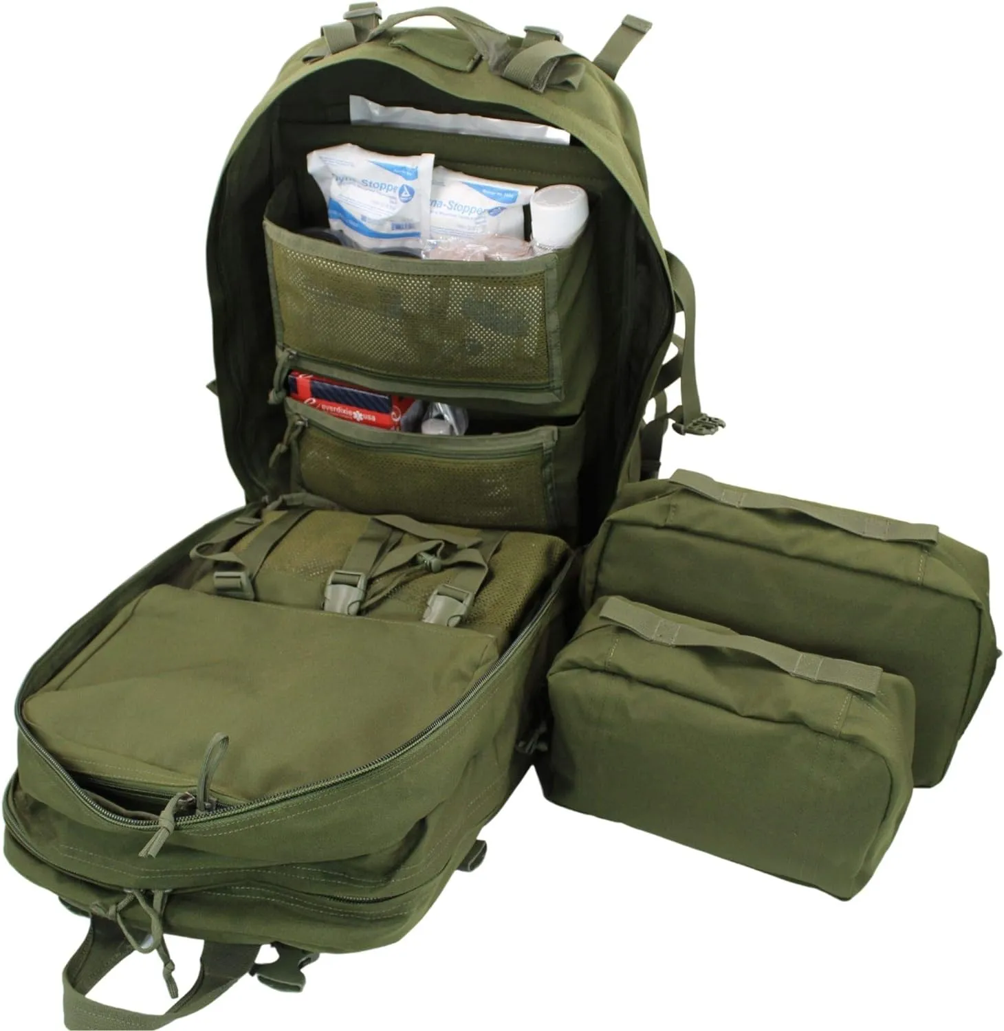 Luminary Stomp Medical Backpack Fully Stocked First Aid Trauma Kit Special Operations Pack Medical Bug Out Bag for EMS/EMT First Responders Preppers (Olive Drab)