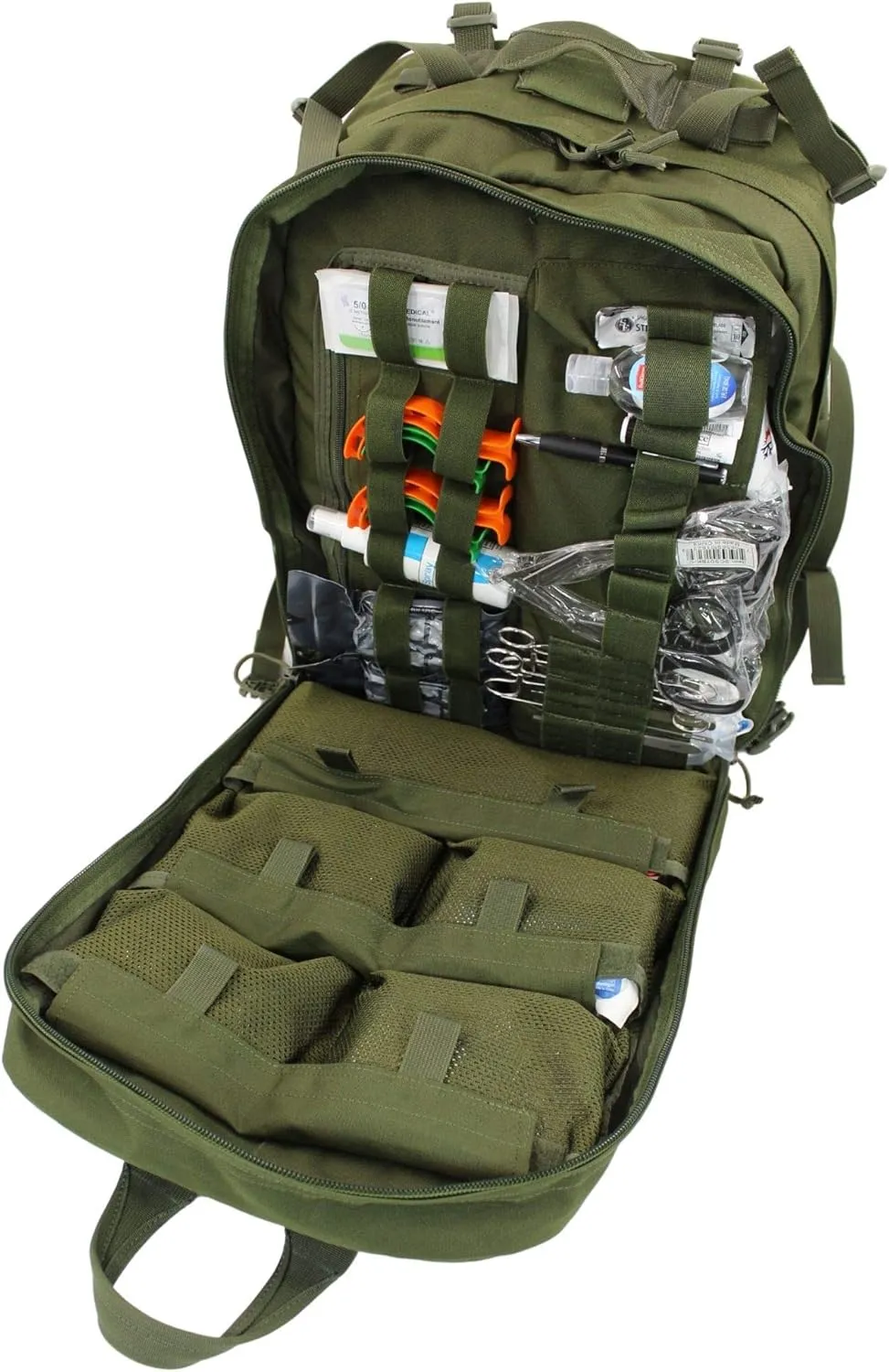 Luminary Stomp Medical Backpack Fully Stocked First Aid Trauma Kit Special Operations Pack Medical Bug Out Bag for EMS/EMT First Responders Preppers (Olive Drab)