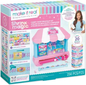 Make It Real:Shrink Magic Candy Shop Bracelet Kit - Create 20 Bracelets, Use A Hair Dryer to Shrink & Style, DIY Jewelry Kit, Girls & Kids Ages 8 