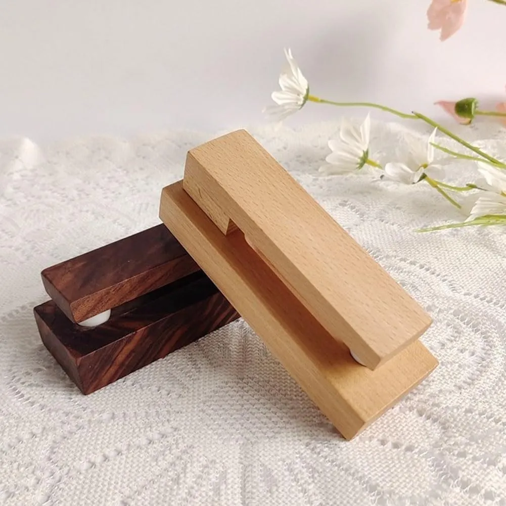 Marble Slide Towel Holder, Wooden Towel Racks for Bathroom Wall Mounted, No Drilling Self Adhesive Vintage Wall Mounted Towels Hanger (Black*2)