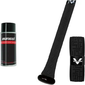 Marucci Hitter's Grip Spray & Vulcan Sporting Goods Co. 1.75mm Black Bat Grip