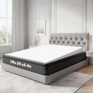 Mattress Wedge, 5 Inch Queen Incline Wedge for Acid Reflux Gerd, Neck and Back Pain, Snoring, Adjustable Elevator Under Mattress Topper Support for Bedroom