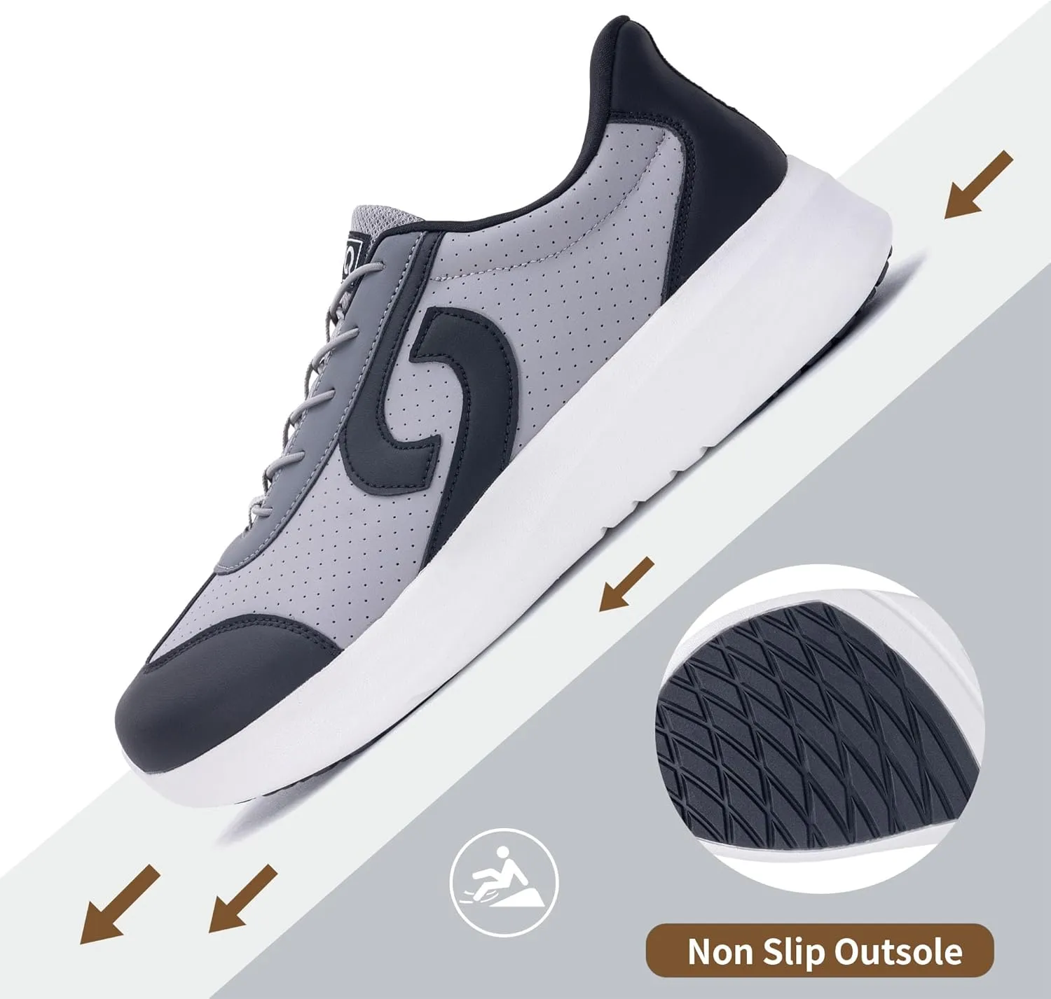 MEHOTO Mens Wide Toe Box Shoes Walking Arch Support Sneakers Comfortable Tennis Slip On Casual Shoes for Swelling Bunion Plantar Fasciitis US 7-12