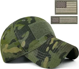 Men American Flag Patch Tactical Camo Baseball Cap Women USA Flag Military Army Patriotic Operator Camouflage Hat