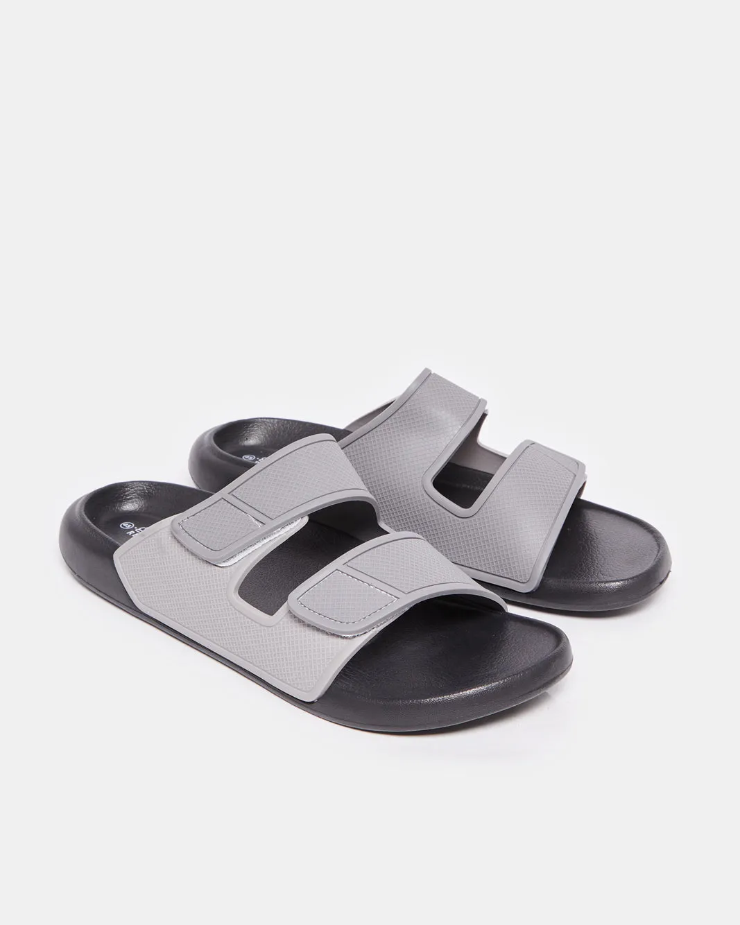 Men Grey Footbed Slide