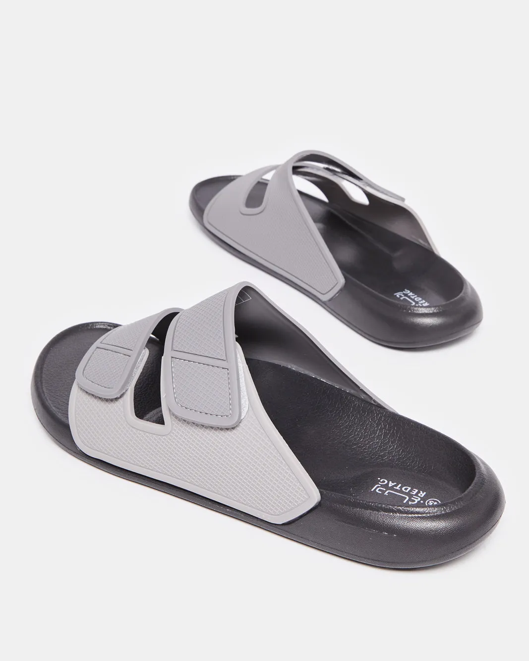 Men Grey Footbed Slide