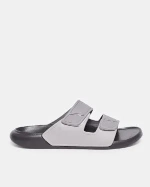 Men Grey Footbed Slide