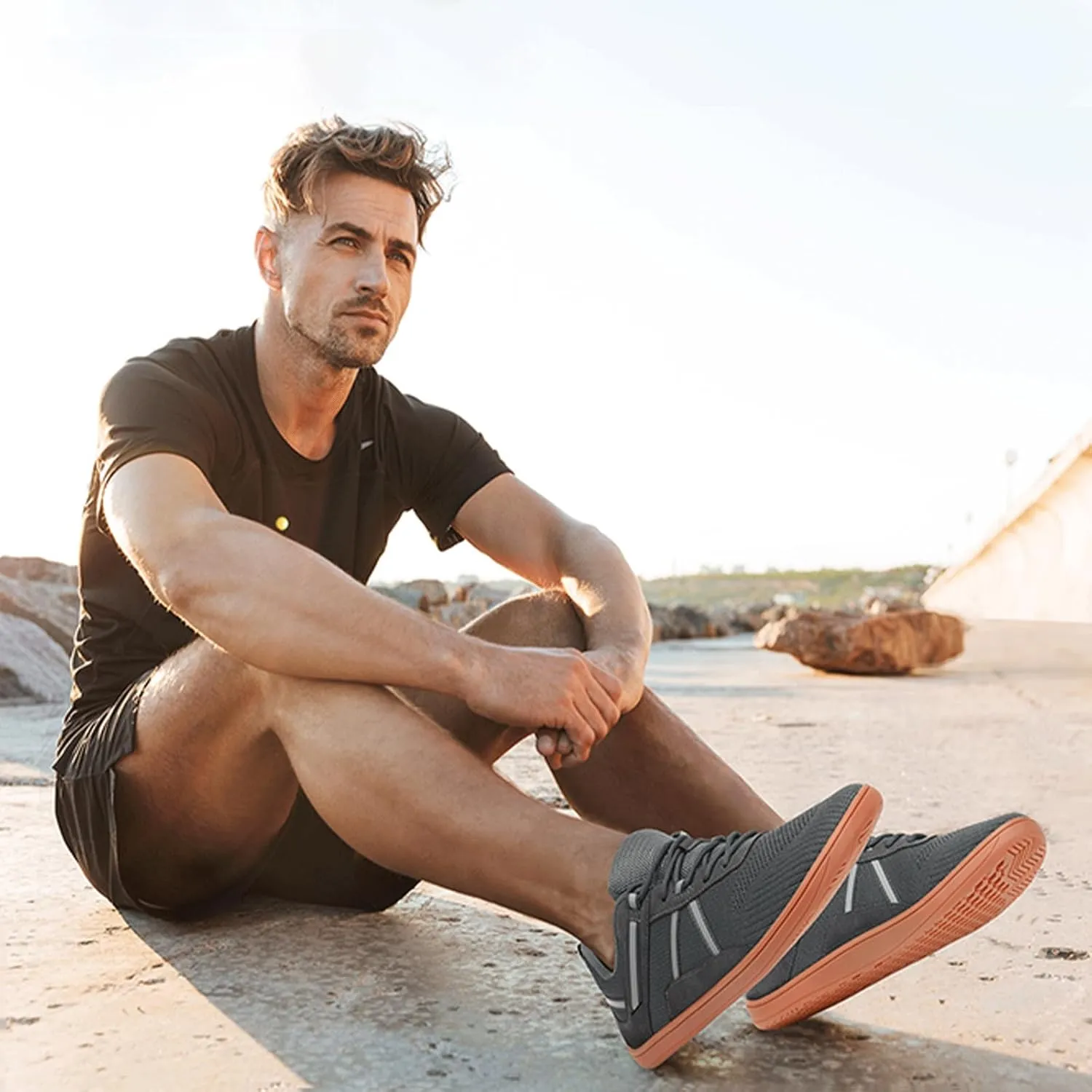 Men's Barefoot Walking Shoes | Wide Toe Box | Minimalist Cross-Trainer | Zero-Drop Sole | Non Slip Gym Workout Trail Running Sneakers