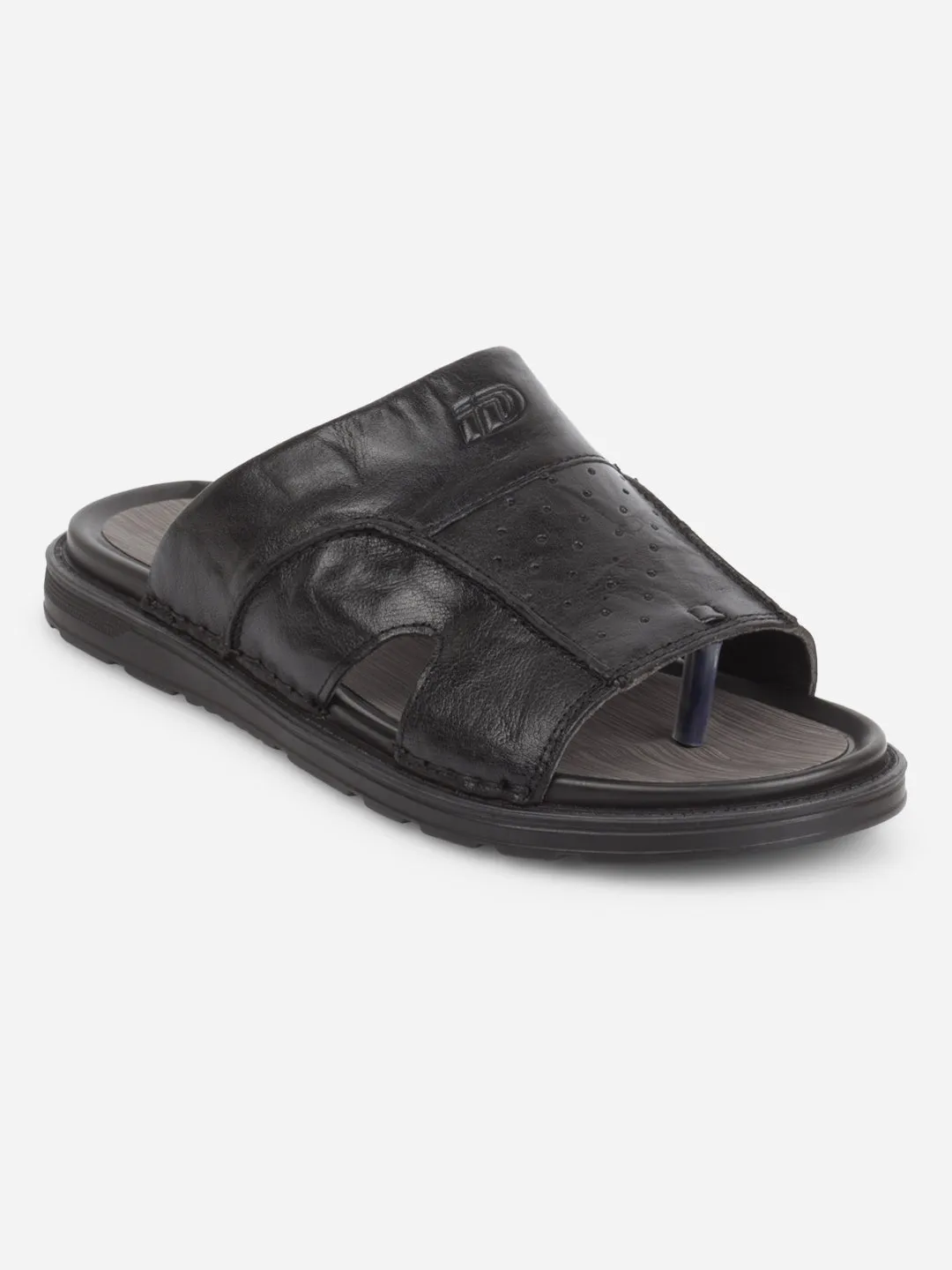 Men's Black Slip On Sandal (ID4243)