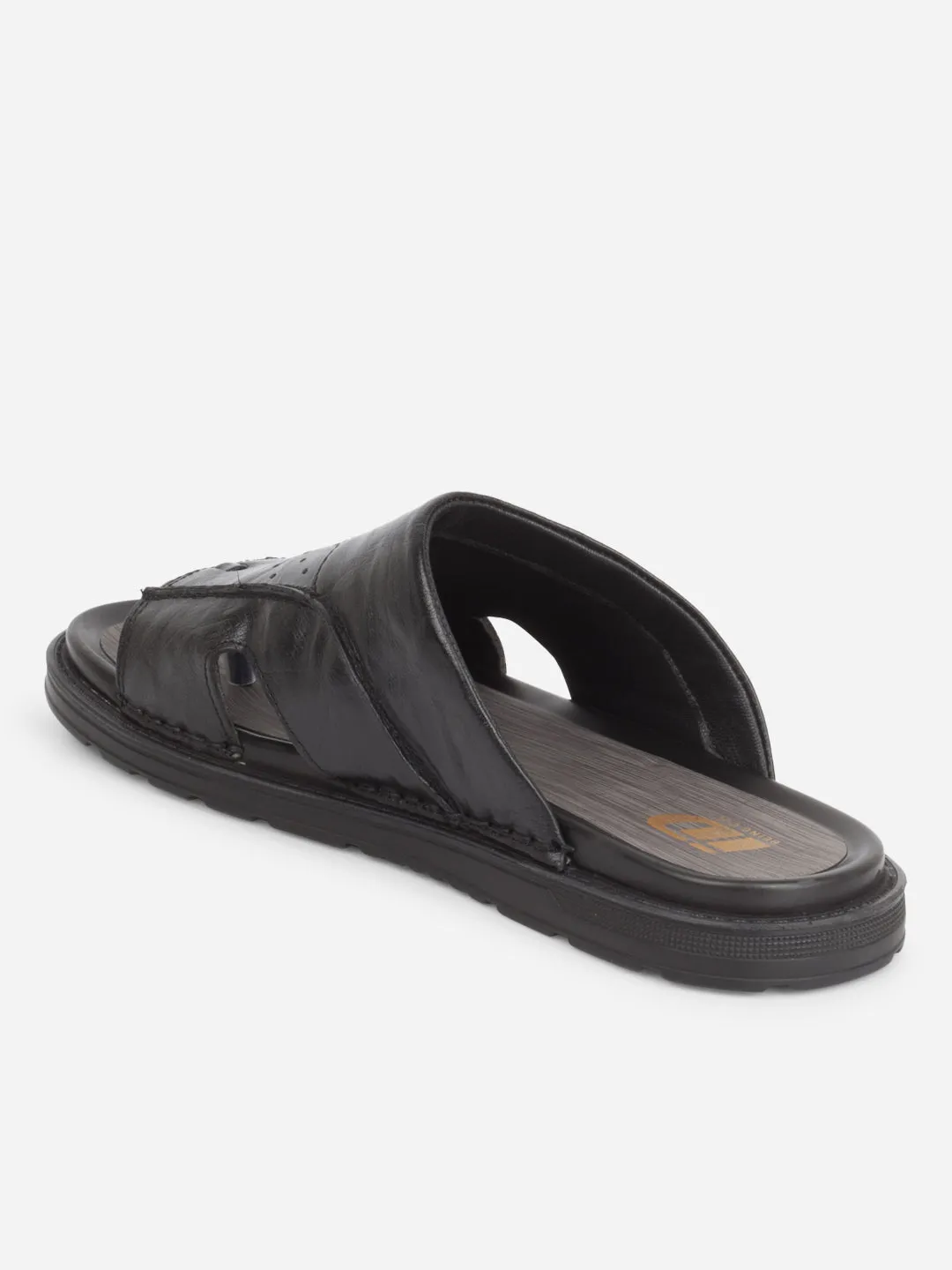 Men's Black Slip On Sandal (ID4243)
