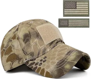 Mens Camo Baseball Hats with American Flag USA Patch Military Baseball Caps for Women