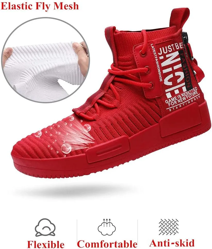 Men’s High Top Fashion Sneaker Casual Slip on Walking Shoes for Men