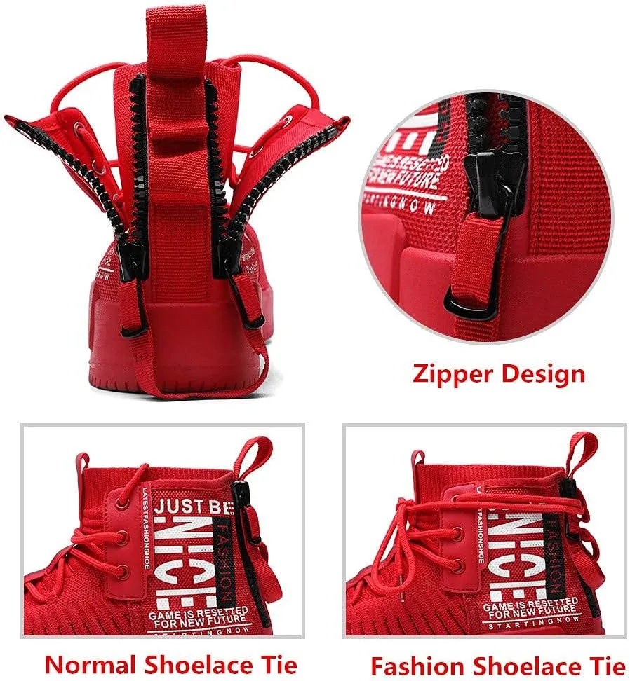 Men’s High Top Fashion Sneaker Casual Slip on Walking Shoes for Men