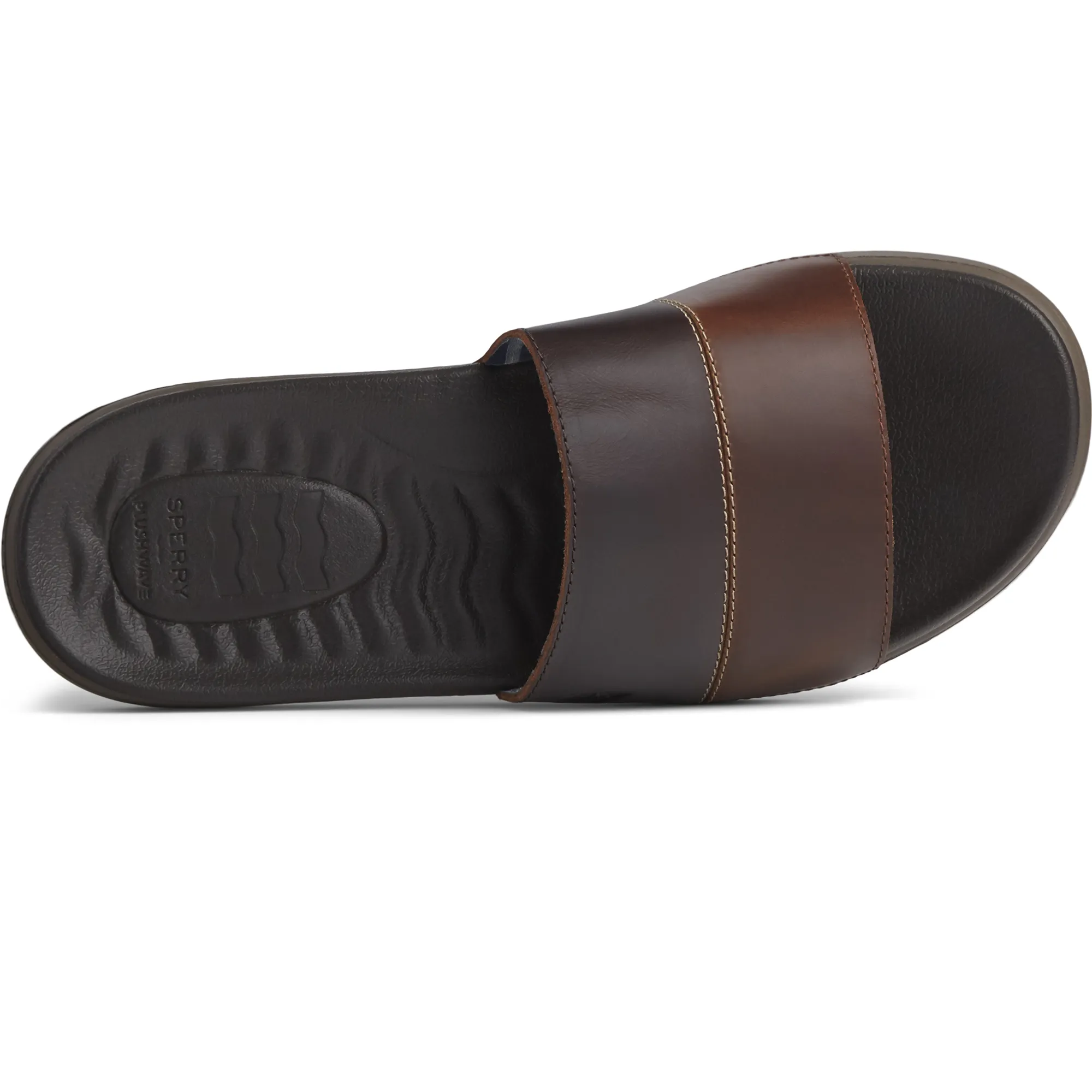 Men's Plushwave Dock Slide Leather Sandals - Brown (STS22215)
