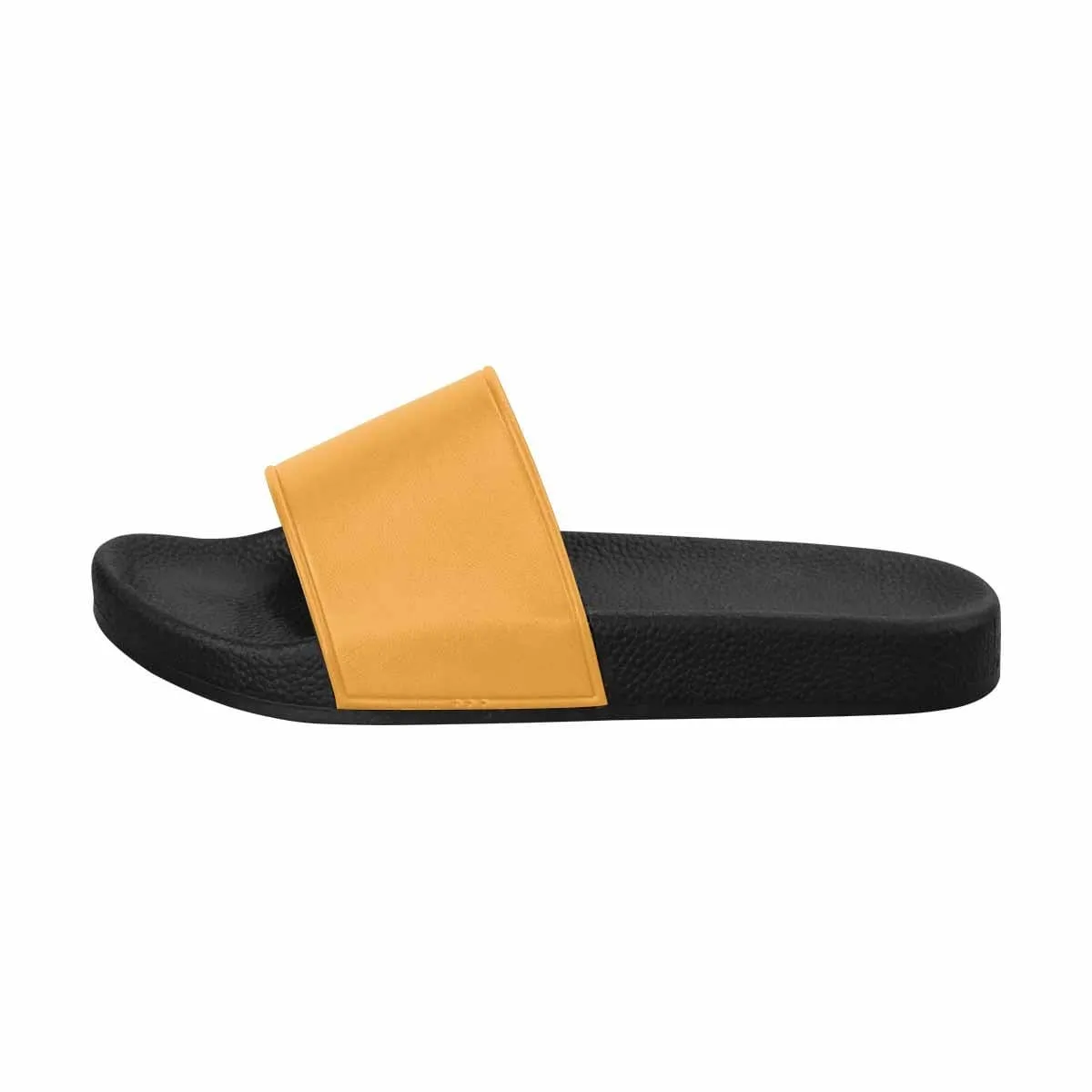 Mens Slide Sandals - Yellow Orange Flip Flops by inQue.Style
