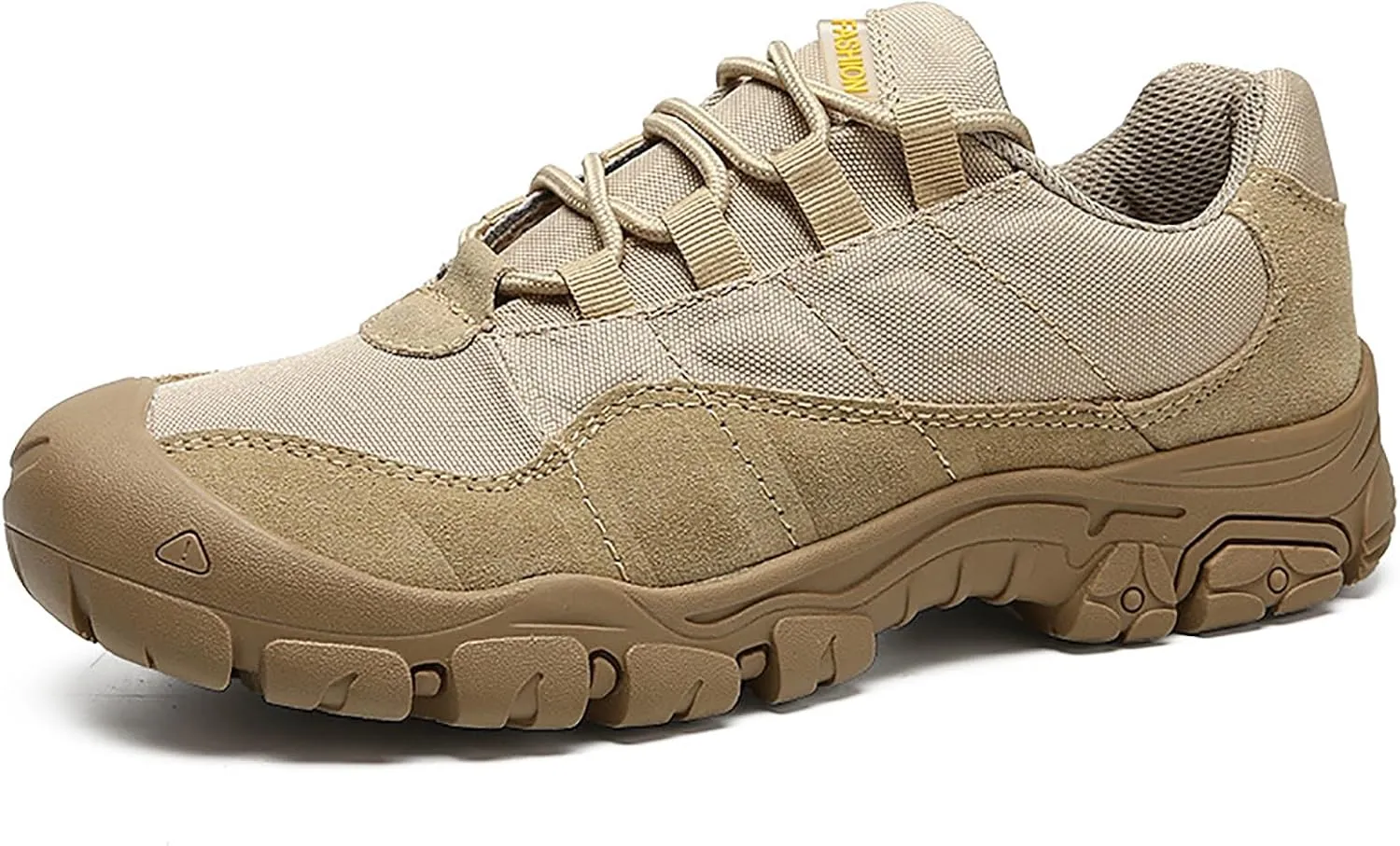 Men's Suede Lace Up Hiking Shoes Comfortable Protective Cap Toe Lug Sole Non-Slip Trekking Outdoor Sneakers Summer Lightweight Casual Walking Shoes