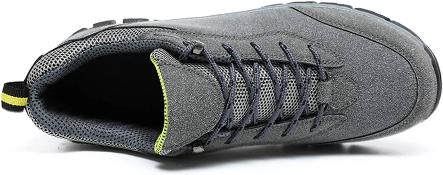 Men's Waterproof Hiking Shoes Suede Low-Top Breatable Comfortable Hiking Boots for Lightweight Outdoor Climbing Trekking Camping Walking with Arch Support Men's Daily Walking Shoes