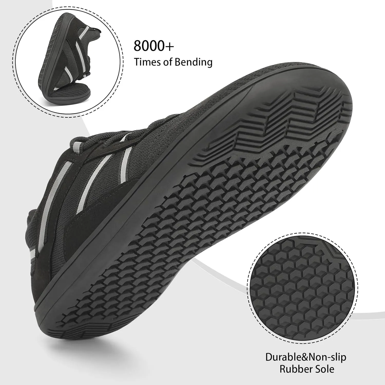 Men's Wide Toe Barefoot Shoes Minimalist Zero Drop Walking Shoes Non Slip Comfortable Outdoor Tennis Shoes Width Cross-Trainer Sneakers