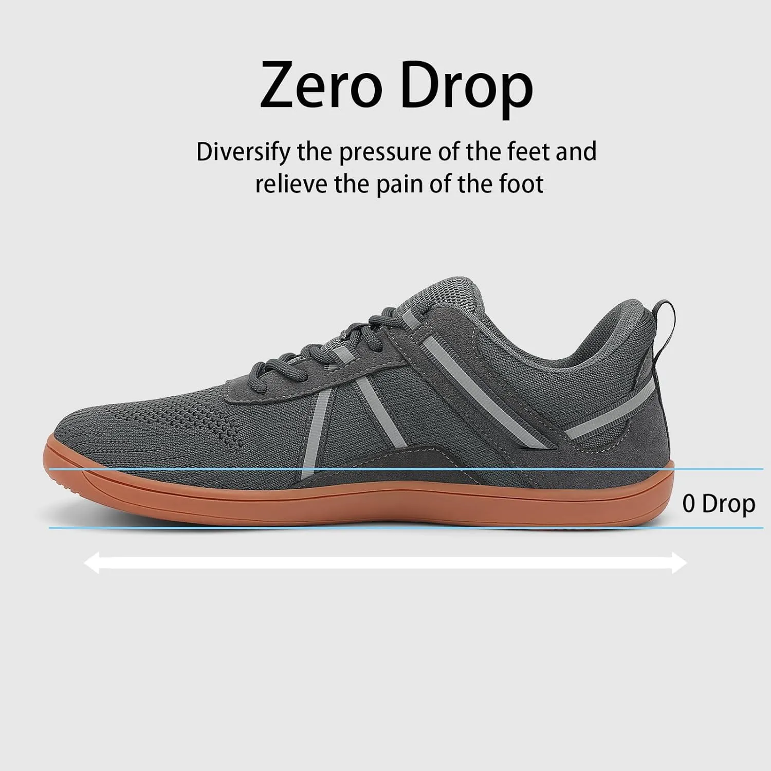 Men's Wide Toe Barefoot Shoes Minimalist Zero Drop Walking Shoes Non Slip Comfortable Outdoor Tennis Shoes Width Cross-Trainer Sneakers