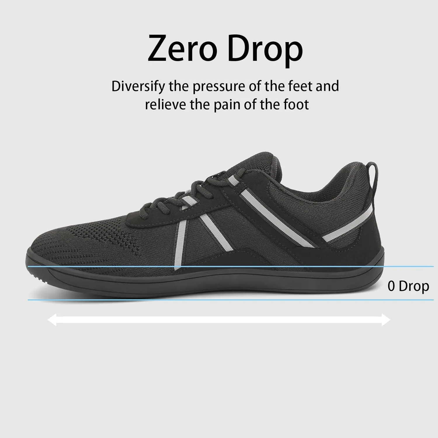 Men's Wide Toe Barefoot Shoes Minimalist Zero Drop Walking Shoes Non Slip Comfortable Outdoor Tennis Shoes Width Cross-Trainer Sneakers