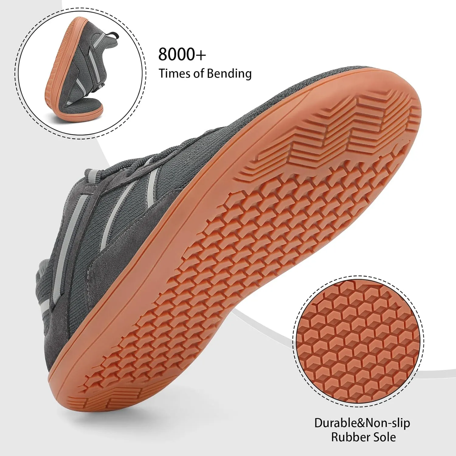 Men's Wide Toe Barefoot Shoes Minimalist Zero Drop Walking Shoes Non Slip Comfortable Outdoor Tennis Shoes Width Cross-Trainer Sneakers