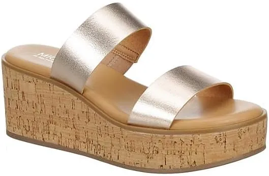 Michael By Michael Shannon Pierre - Women's Platform Open Toe Two Band Slip-On Slide Sandals