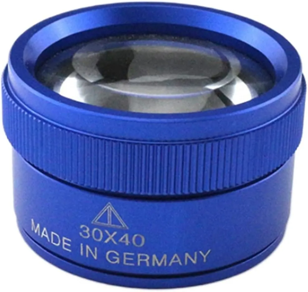 Microscope 30x Portable Pocket Reading Optics Loupes Mini Desk Magnifier(Blue)