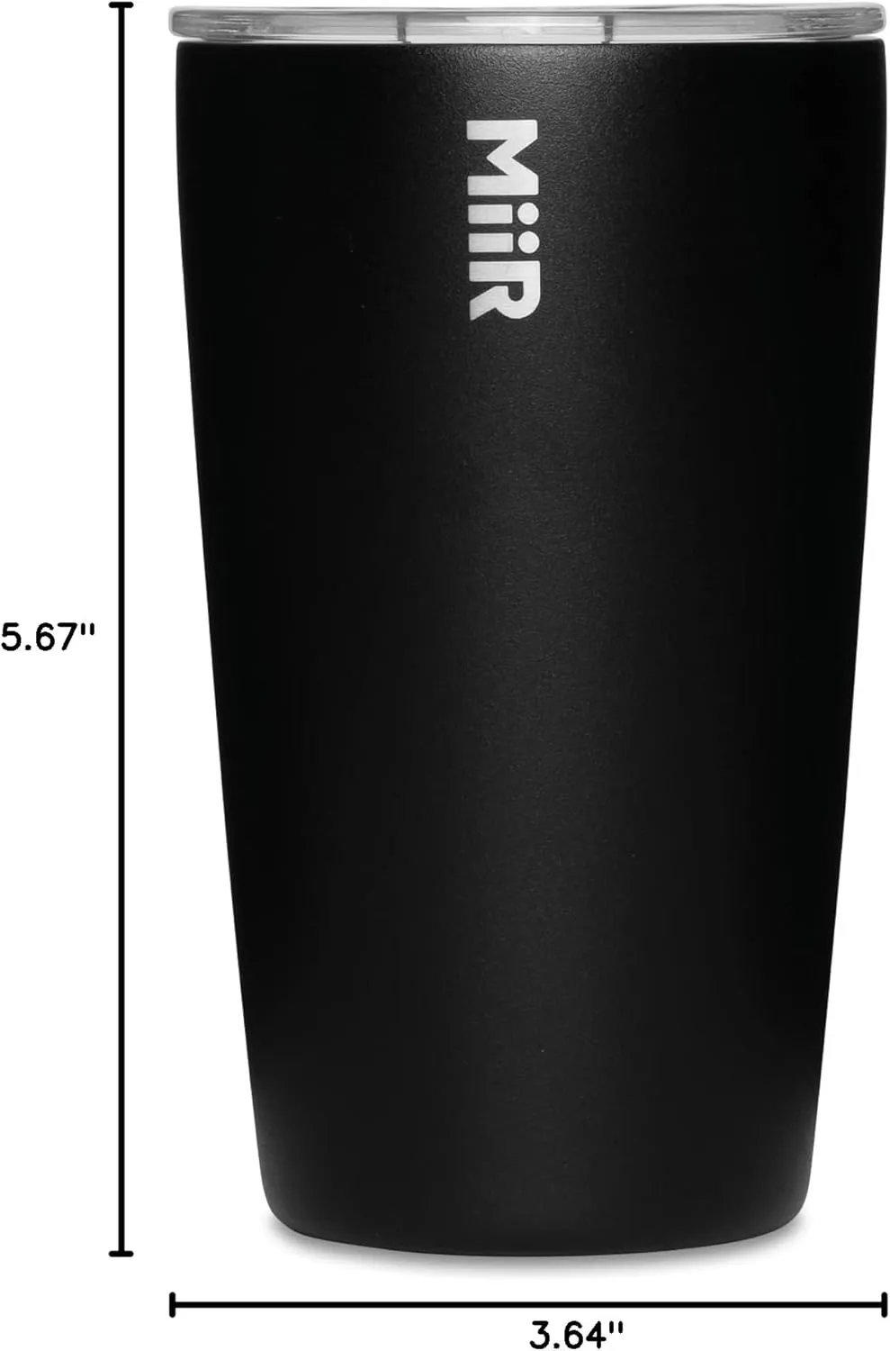 MiiR, Tumbler, Vacuum Insulated, Stainless Steel with Slide Lid, Cup Holder Compatible & BPA Free, Black, 12 Fluid Ounces