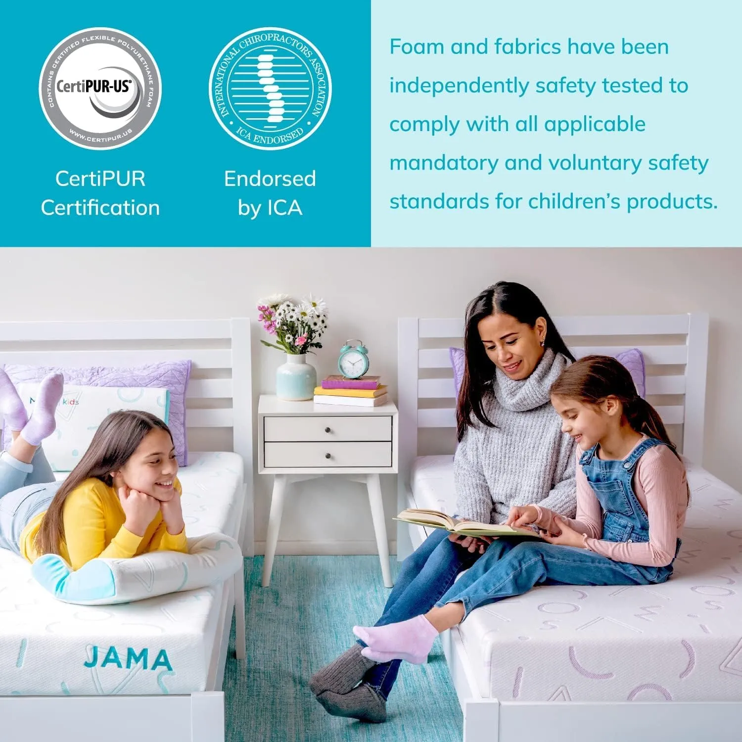 MLILY Kids Pillow for Sleeping, Adjustable Kids Memory Foam Pillow for Bed Set, Breathable and Cooling Pillows for Kids Boy Girl, CertiPUR-US Certified, 12x20 Inch, Blue-New